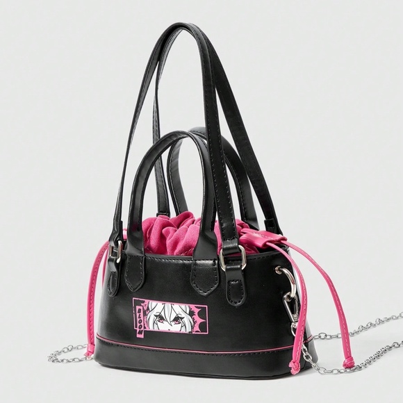 Portrait Pattern Women Fashion Top Handle Bag - Picture 6 of 6